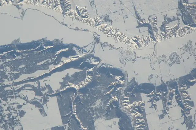 Snowy Qu'Appelle Valley from space
